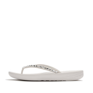 Fit Flop Iqushion Multi Tone Crystal Adornment Urban White כפכפי פיטפלום לנשים