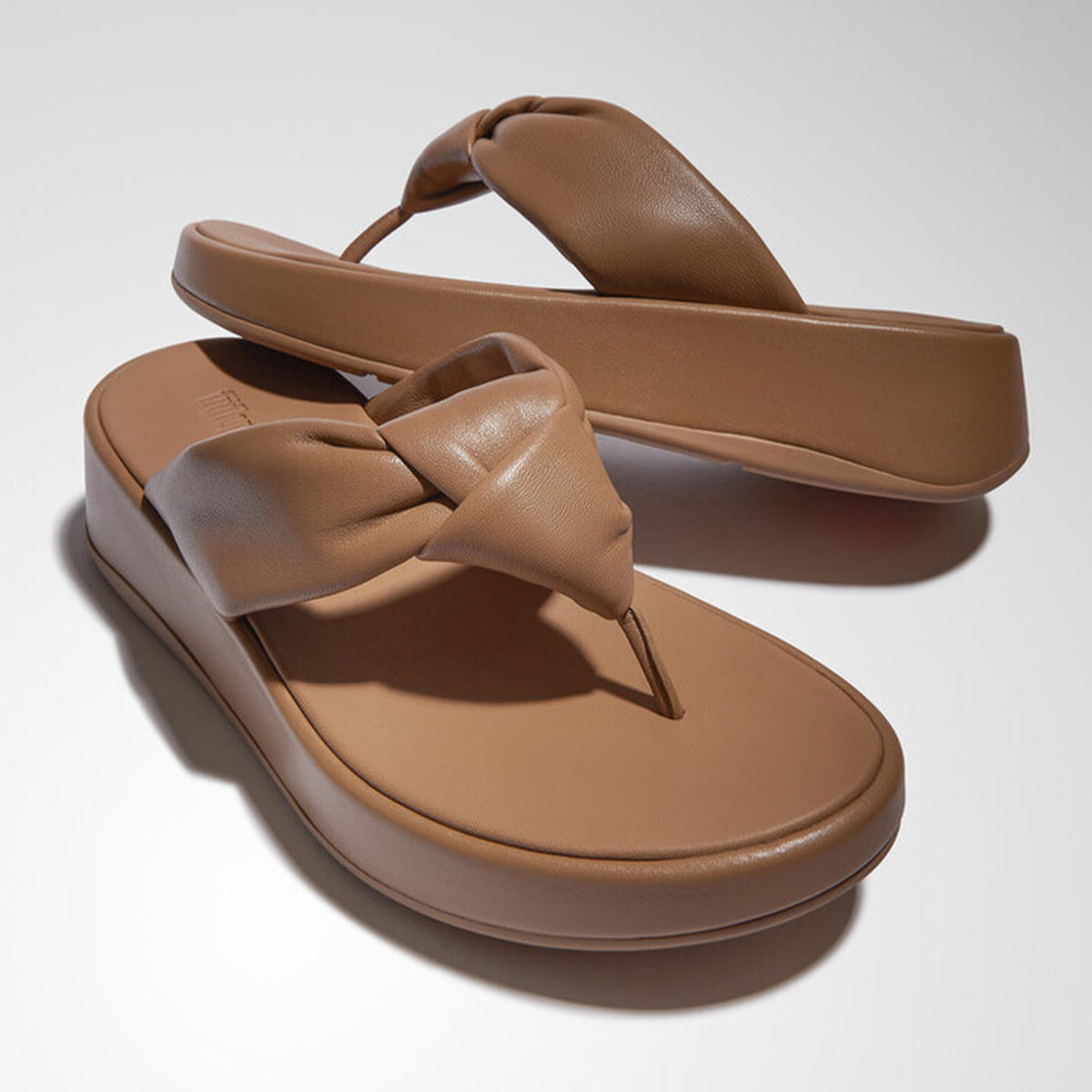 Fit Flop F-Mode Knot Soft Leather Flatform Toe Post כפכפי נשים פיט פלופ