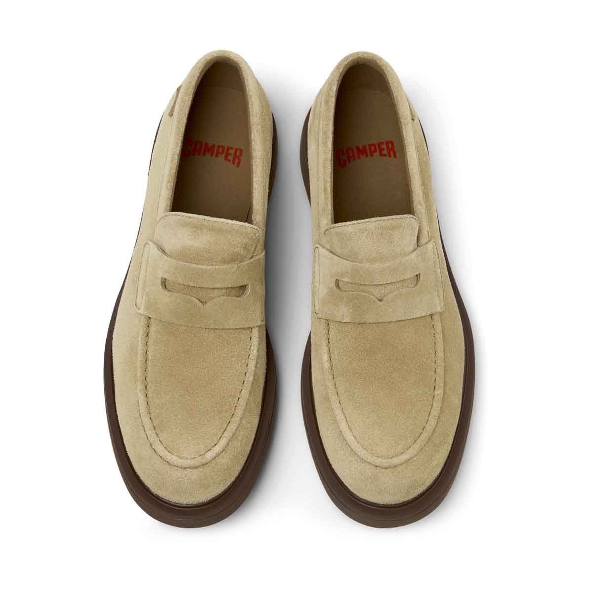 Camper Norman Brown Suede Leather Shoes for Men מוקסין קמפר לגברים