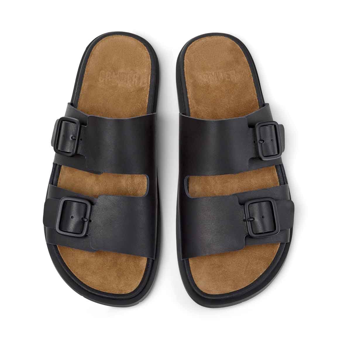 Camper Lluc Sandal Black Leather Sandals for Men כפכפי קמפר לגברים