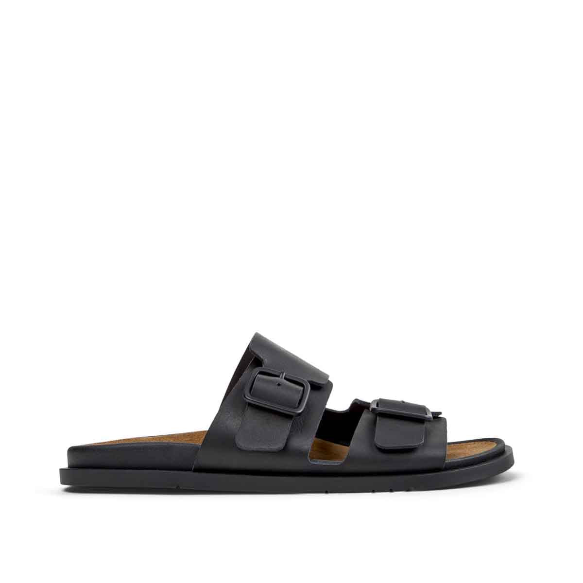 Camper Lluc Sandal Black Leather Sandals for Men כפכפי קמפר לגברים
