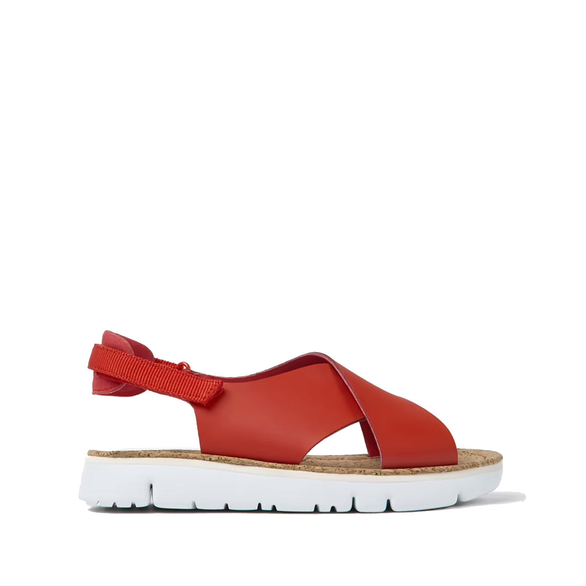 Camper Oruga Red leather and textile sandals for women סנדלי קמפר לנשים