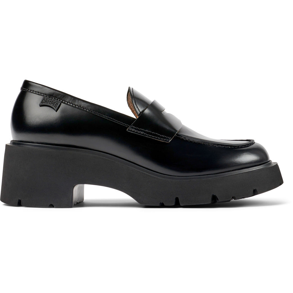 Camper Milah Black leather loafers for women Black נעלי קמפר נשים