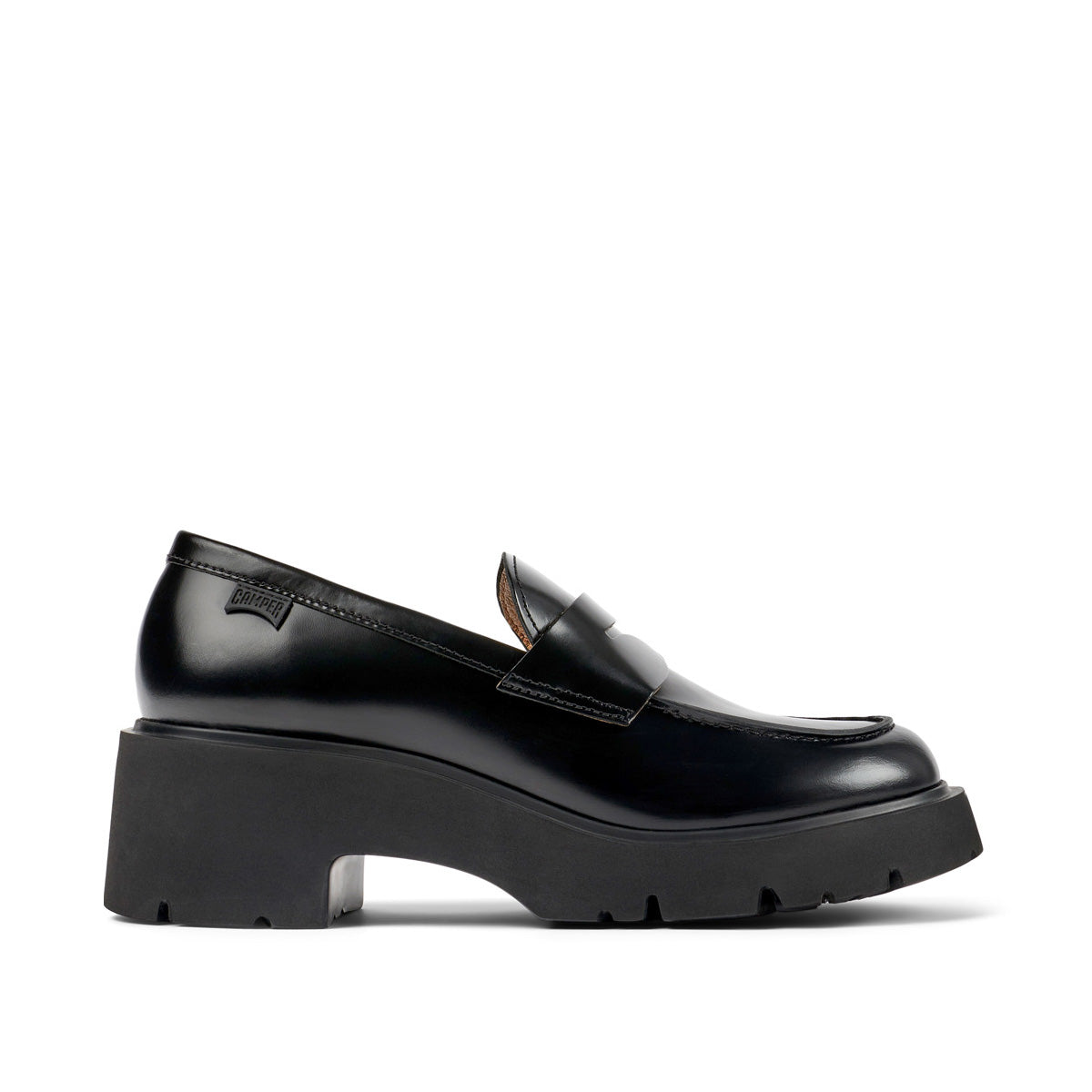 Camper Milah Black leather loafers for women Black נעלי קמפר נשים