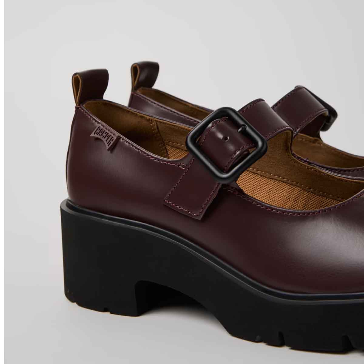 Camper Milah Burgundy Leather Shoes for Women נעלי קמפר לנשים