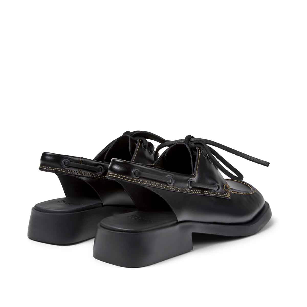 Camper Donna Black Leather Semi-Open Shoes for Women סנדלי קמפר לנשים סנדלי נשים