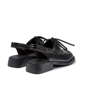 Camper Donna Black Leather Semi-Open Shoes for Women סנדלי קמפר לנשים סנדלי נשים