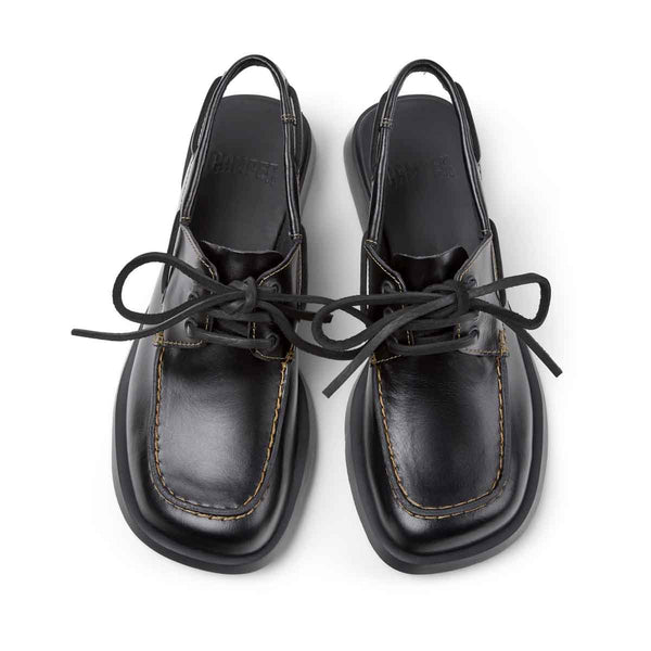 Camper Donna Black Leather Semi-Open Shoes for Women סנדלי קמפר לנשים סנדלי נשים