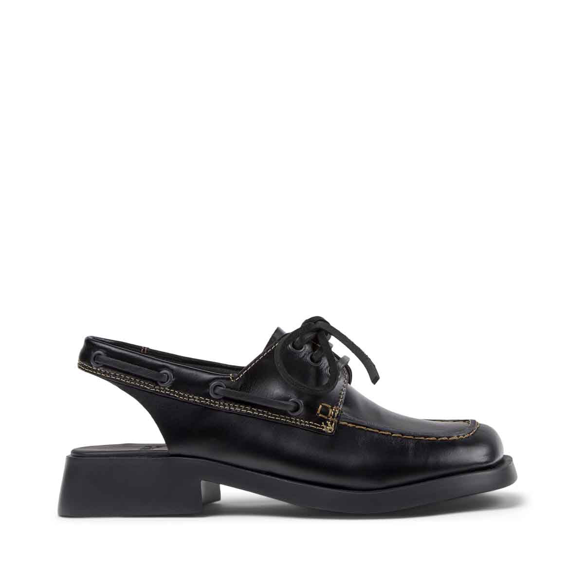 Camper Donna Black Leather Semi-Open Shoes for Women סנדלי קמפר לנשים סנדלי נשים