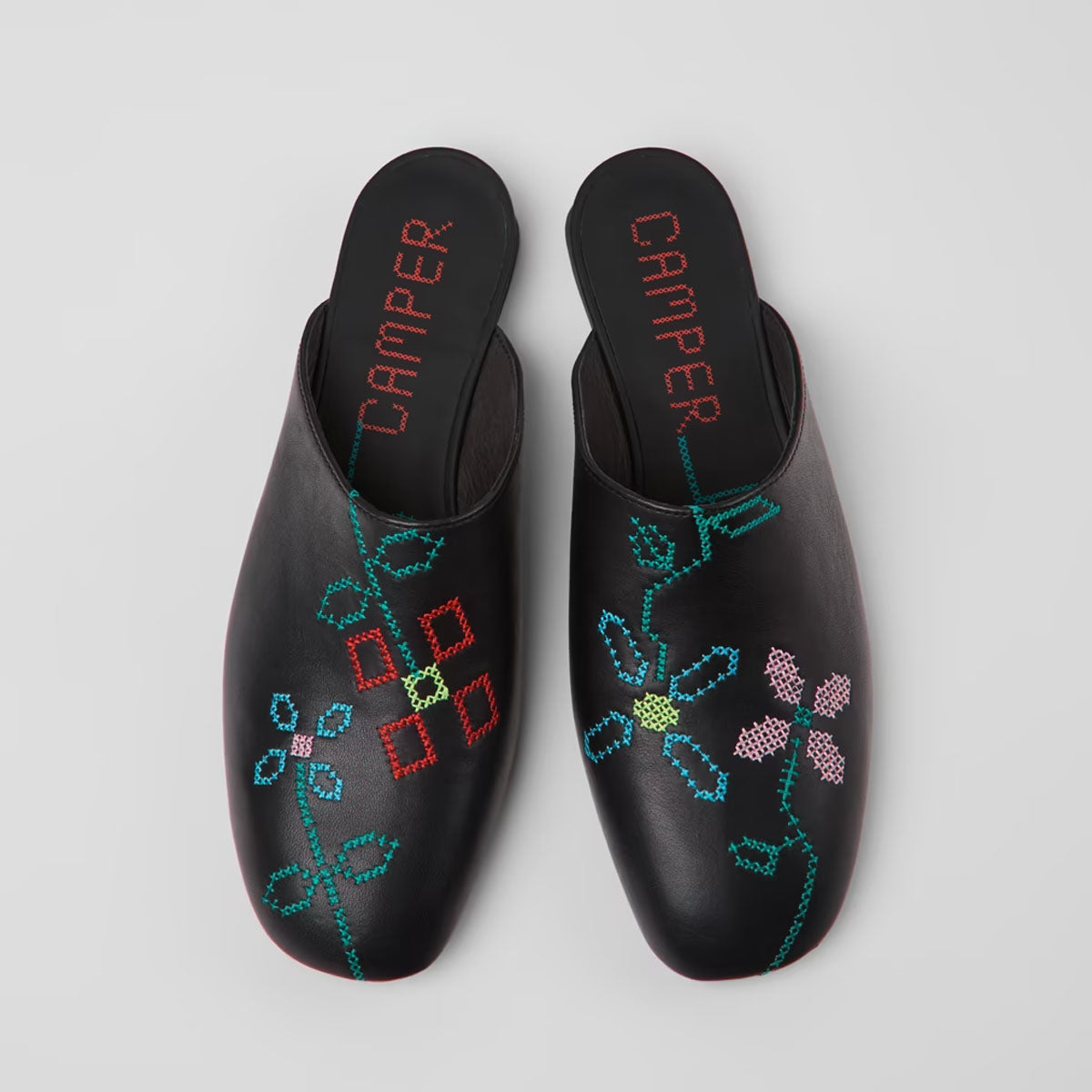 Camper Twins Black Leather Women's Sandal כפכפי קמפר לנשים