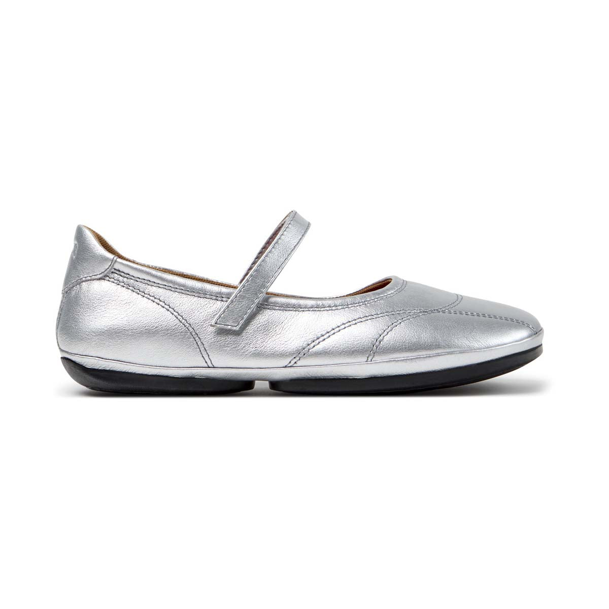 Camper Right Nina Gray Leather Ballerinas נעלי בובה קמפר לנשים