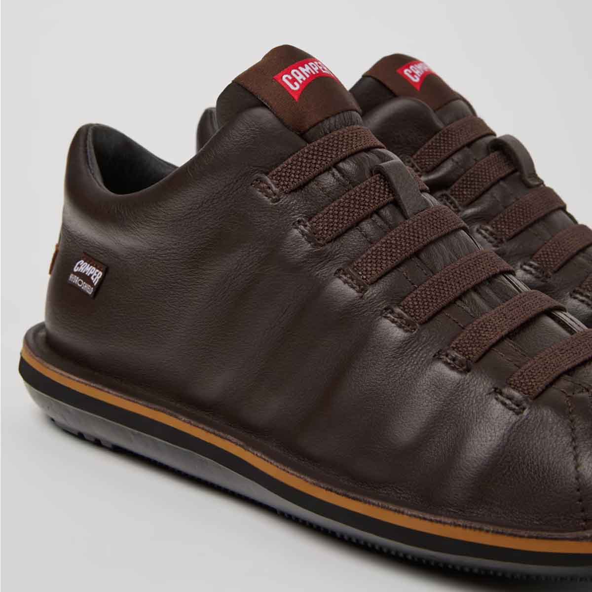 Camper Beetle - HYDROSHIELD Brown Leather Ankle Boots for Men סניקרס קמפר לגברים