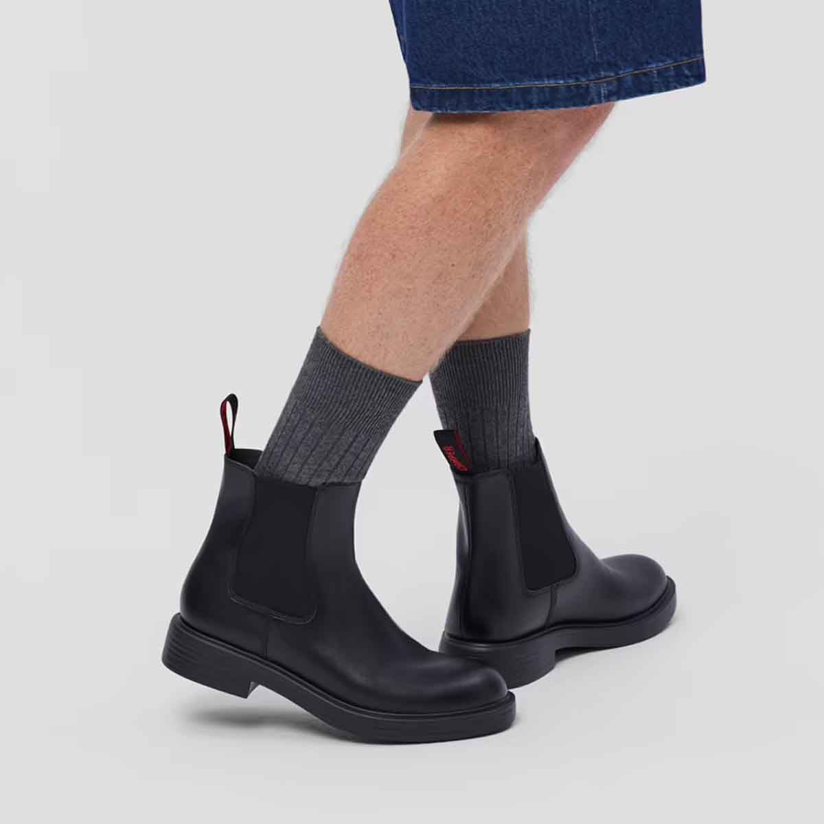 Camper Dean Black Leather Ankle Boots for Men מגפי קמפר לגברים