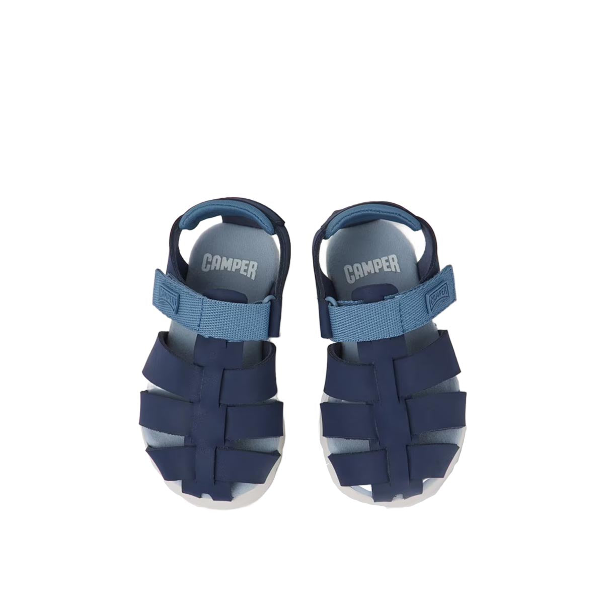 Camper Oruga Blue leather and textile sandals for kids סנדלי ילדים קמפר