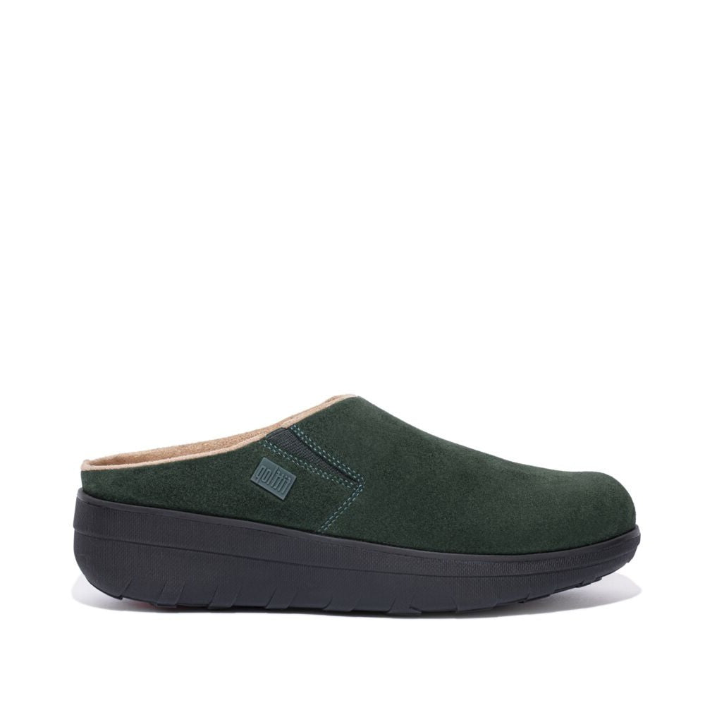 Fit Flop Loaff Suede Clogs Racing Green כפכפי פיט פלופ