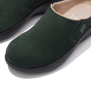 Fit Flop Loaff Suede Clogs Racing Green כפכפי פיט פלופ