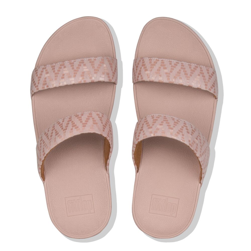 Fit Flop Lottie Chevron Slide Oyster Pink כפכפי פיט פלופ