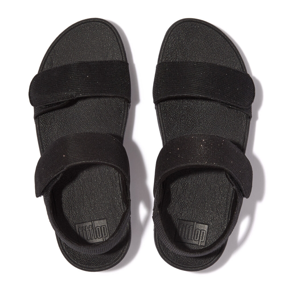 Fit Flop Lulu Adjustable Shimmerlux Back-Strap Black סנדלי פיט פלופ