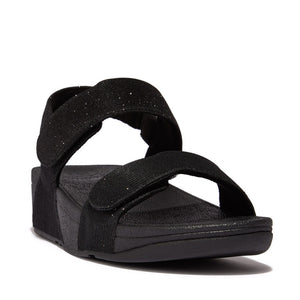 Fit Flop Lulu Adjustable Shimmerlux Back-Strap Black סנדלי פיט פלופ