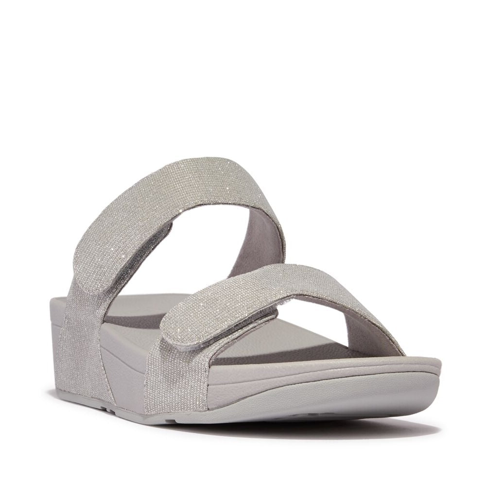 Fit Flop Lulu Adjustable Shimmerlux Silver פיט-פלופ סנדלי נשים