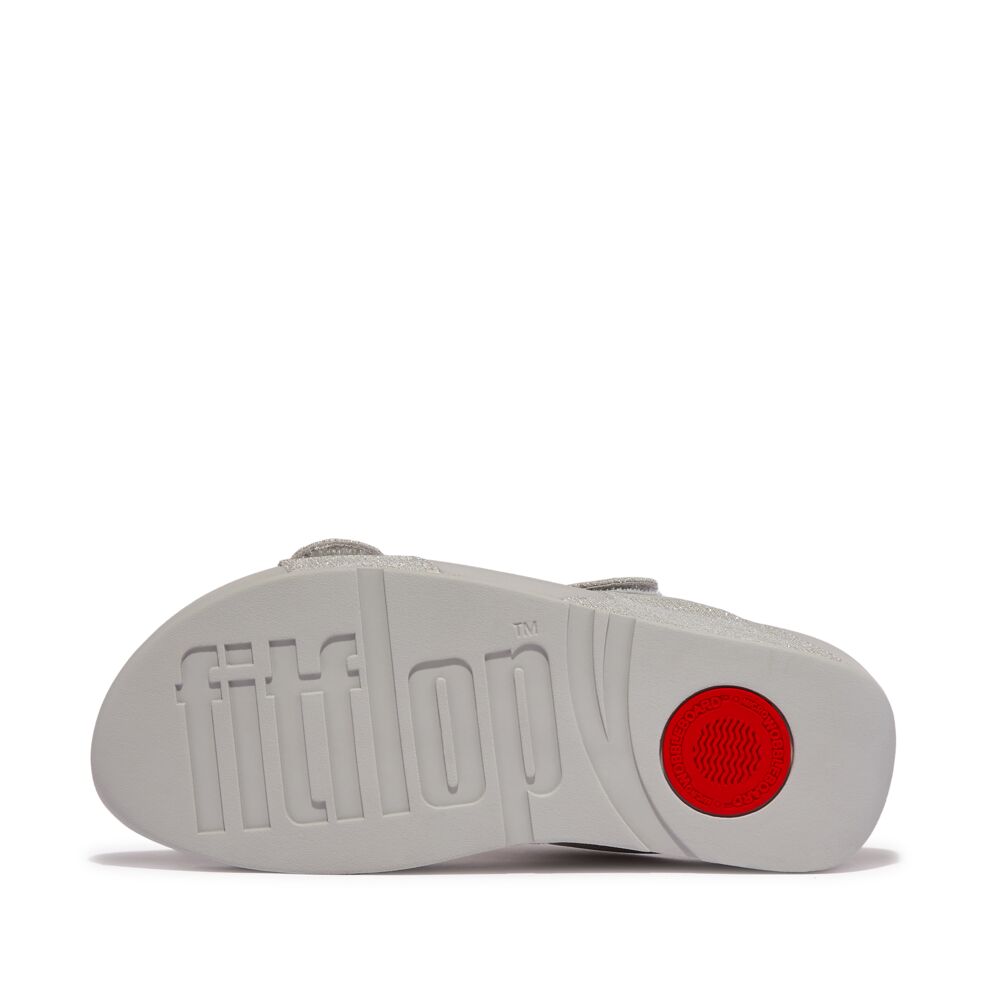 Fit Flop Lulu Adjustable Shimmerlux Silver פיט-פלופ סנדלי נשים