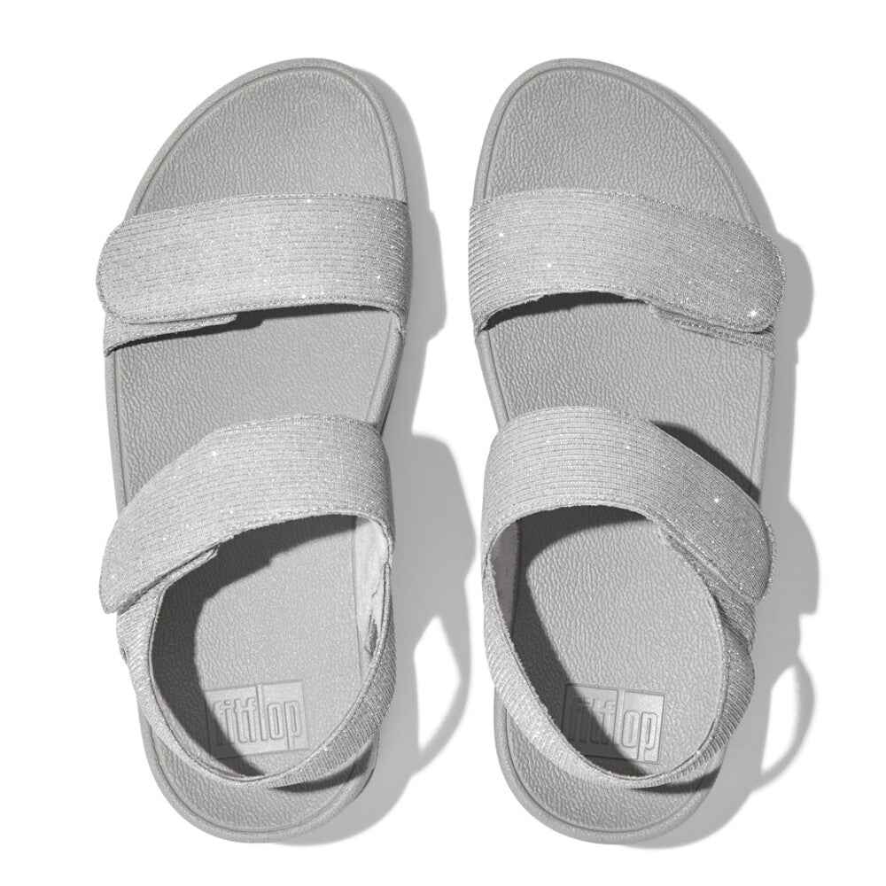 Fit Flop Lulu Adjustable Shimmerlux Back-Strap Silver סנדלי פיט פלופ