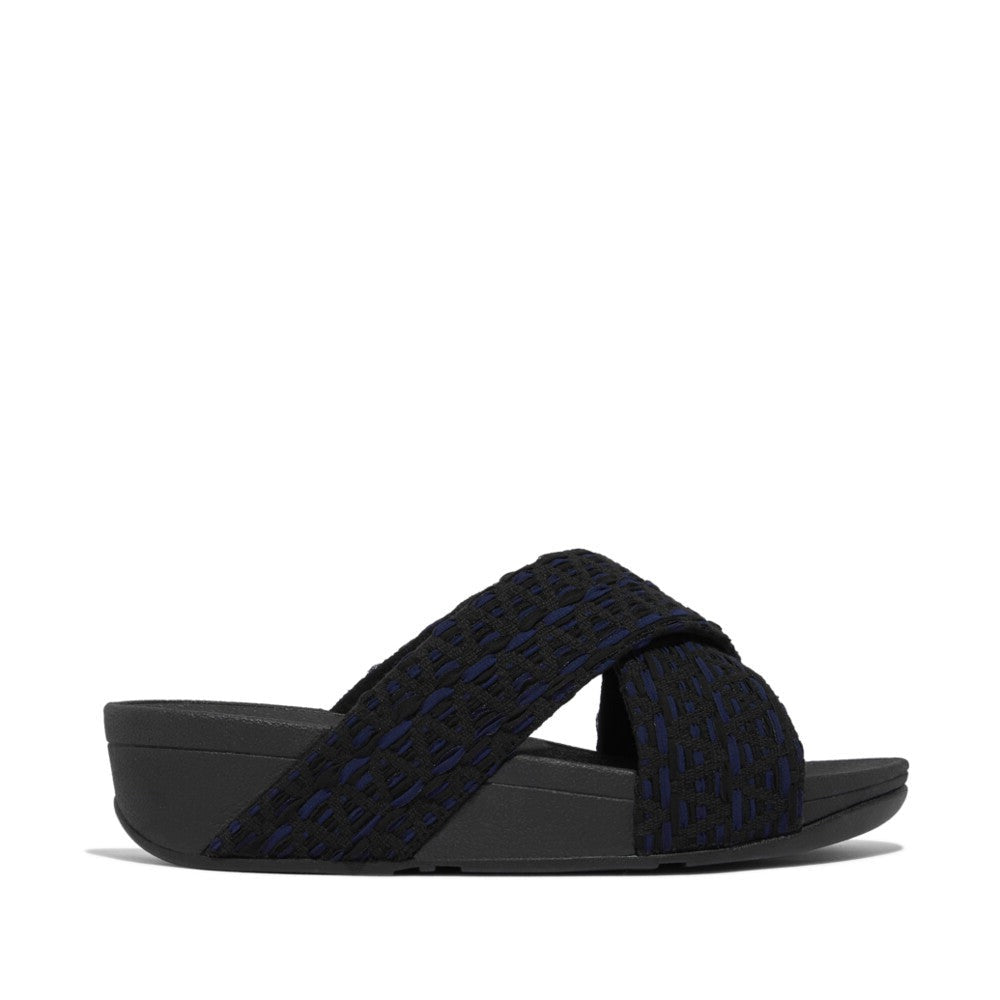 Fit Flop Lulu Geo-Webbing Cross Black Mix כפכפי פיט פלופ