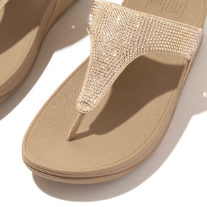 Fit-Flop Lulu Crystal Toe-Post Sandals Latte Beige פיט פלופ כפכפי נשים