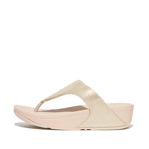 Fit Flop Lulu Glitz Canvas Toe Post Sandals Platino כפכפי פיט פלופ