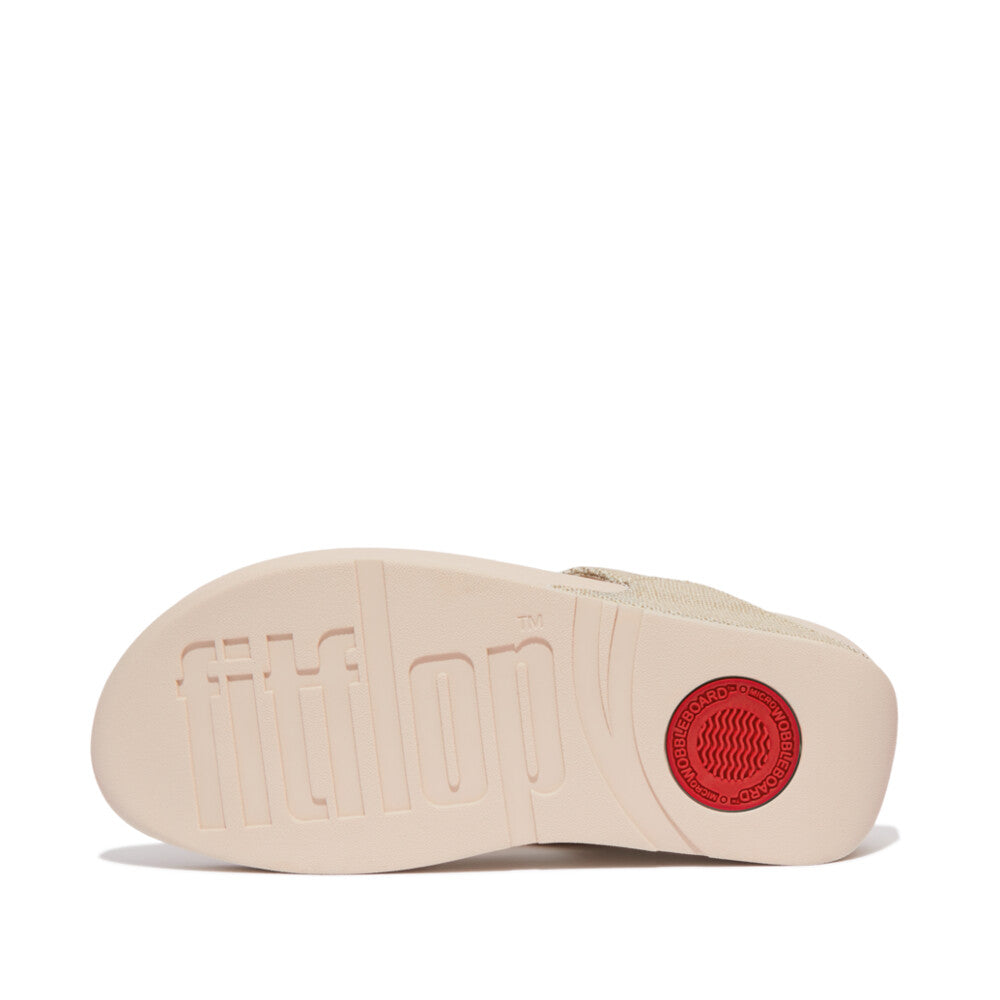 Fit Flop Lulu Glitz Canvas Toe Post Sandals Platino כפכפי פיט פלופ