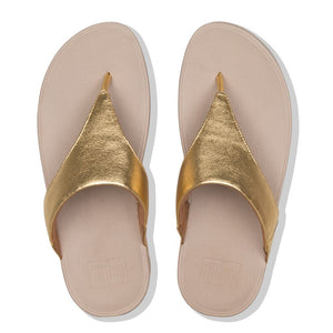 Fit Flop Lulu Leather Toepost Artisan Gold כפכפי פיט פלופ זהב