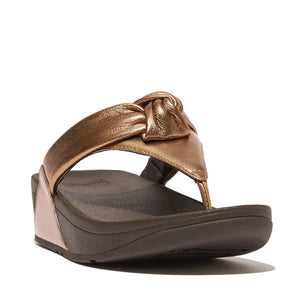 Fit Flop Lulu Padded Knot Metallic Toe Post Sandals Bronze כפכפי פיט פלופ