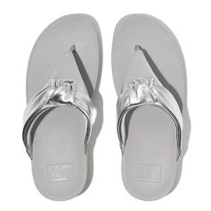 Fit Flop Lulu Padded Knot Metallic Toe Post Sandals Silver כפכפי פיט פלופ