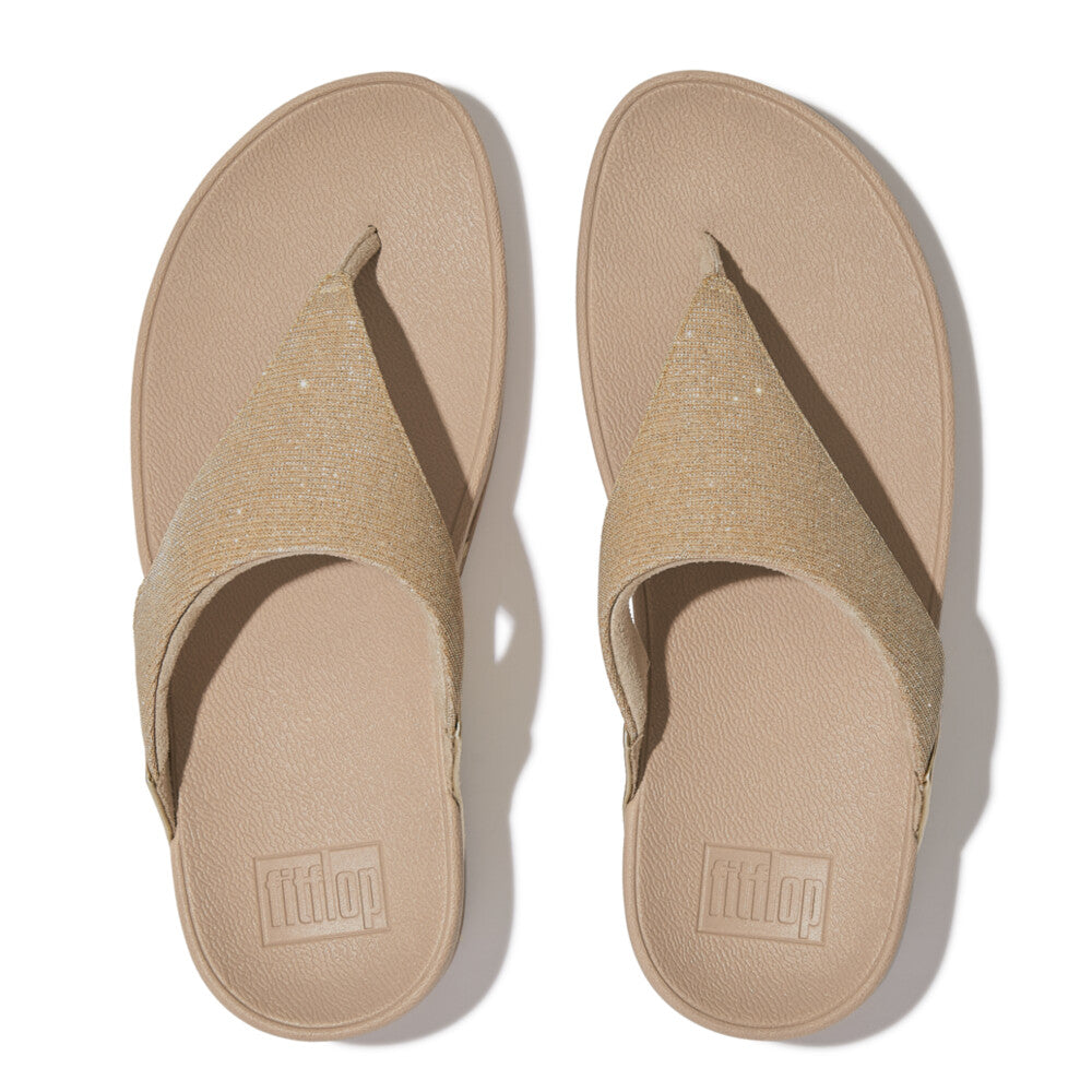 Fit Flop Lulu Shimmerlux Toe-Post Sandals Beige כפכפי פיט פלופ