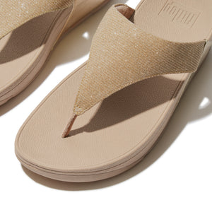 Fit Flop Lulu Shimmerlux Toe-Post Sandals Beige כפכפי פיט פלופ