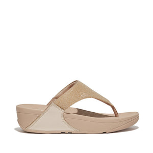 Fit Flop Lulu Shimmerlux Toe-Post Sandals Beige כפכפי פיט פלופ