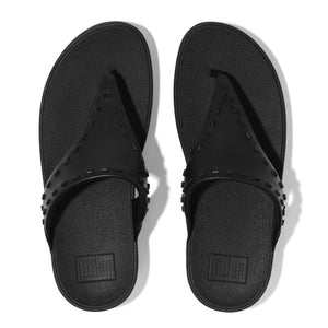 Fit Flop Lulu Rubber-Stud Toe-Post Sandals Black כפכפי פיט פלופ