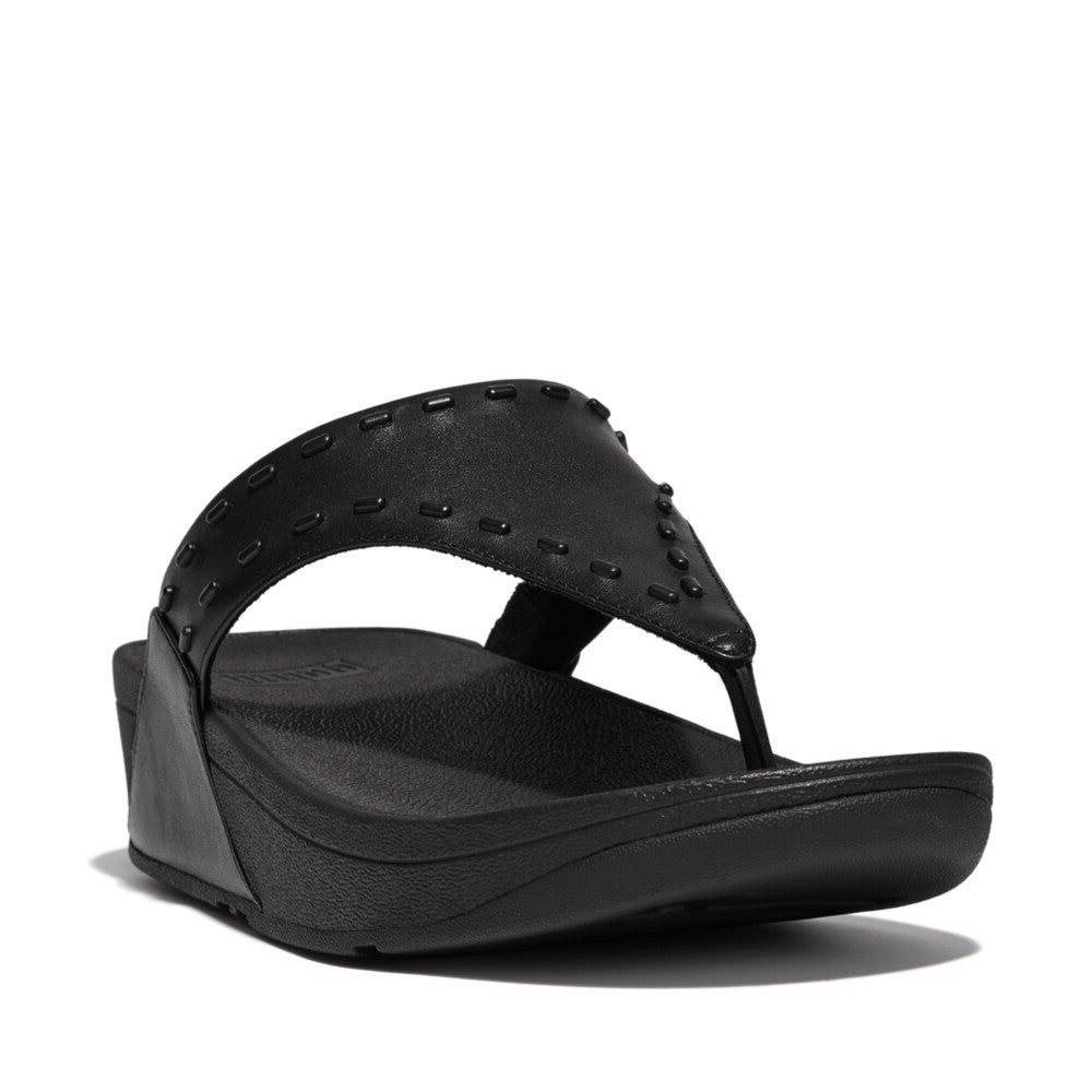 Fit Flop Lulu Rubber-Stud Toe-Post Sandals Black כפכפי פיט פלופ