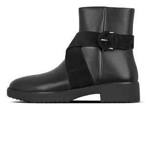 Fit Flop Mona Buckle Ankle Boots Black מגפי פיט פלופ