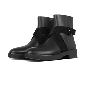 Fit Flop Mona Buckle Ankle Boots Black מגפי פיט פלופ