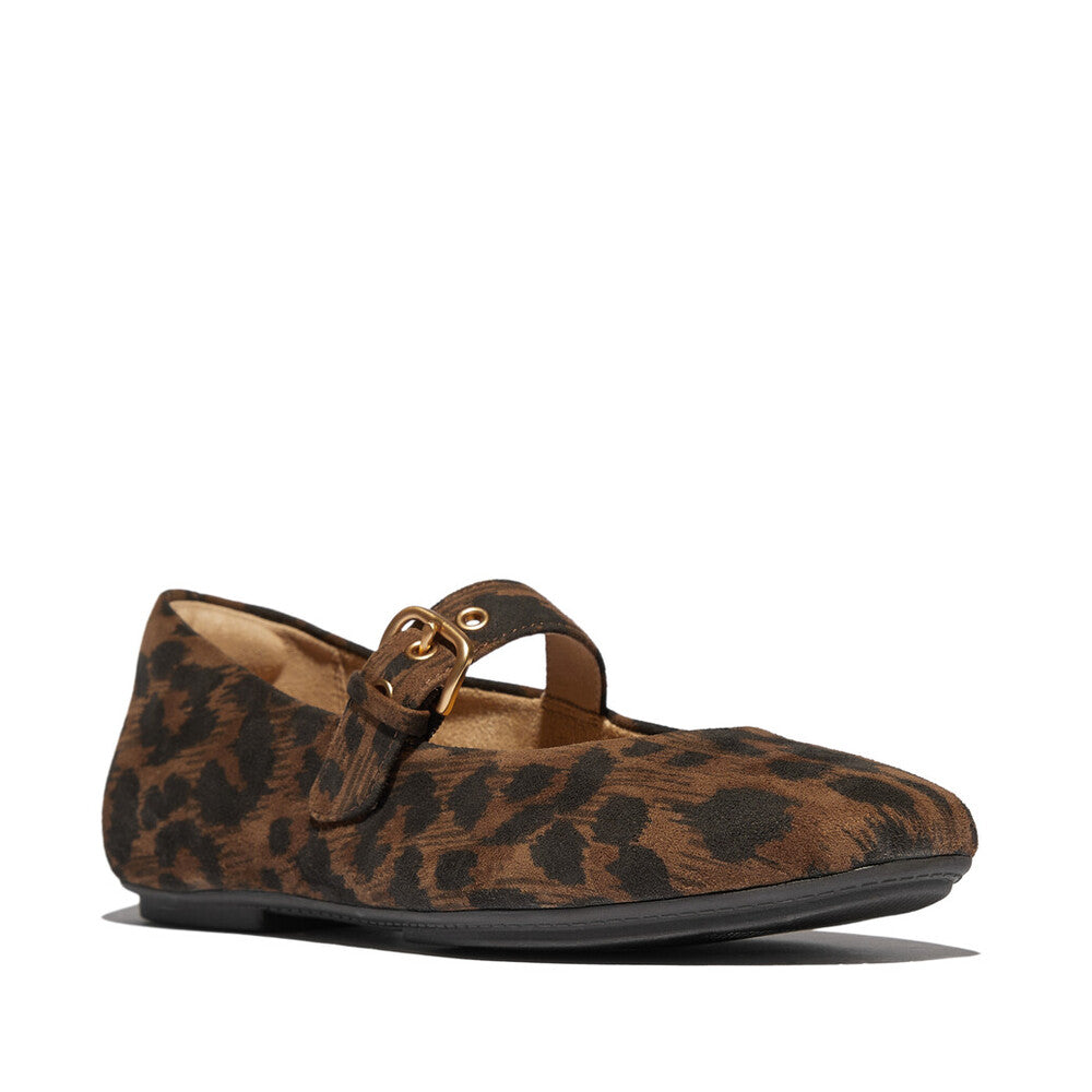 Fit Flop Delicato Leopard Mary Janes Chocolate Mix כפכפי נשים דליקטו מנומר