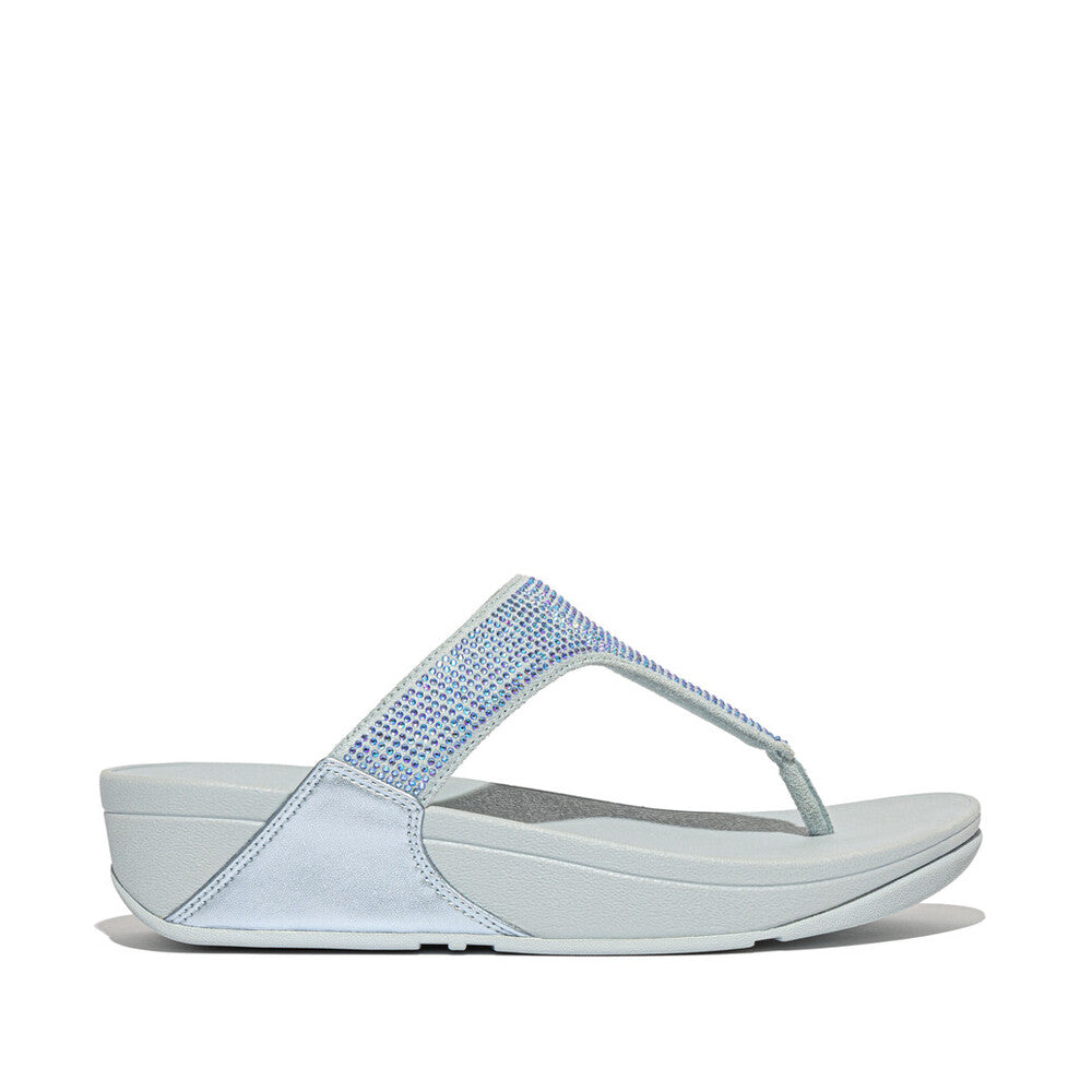 Fit Flop Lulu Crystal Embellished Toe Post Sandals Quiet Blue לולו טו פוסט כחול