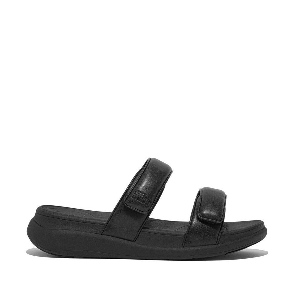 Fit Flop F-Mode Go Adjustable Flatform Two-Bar Slides All Black פ-מוד סלייד שחור