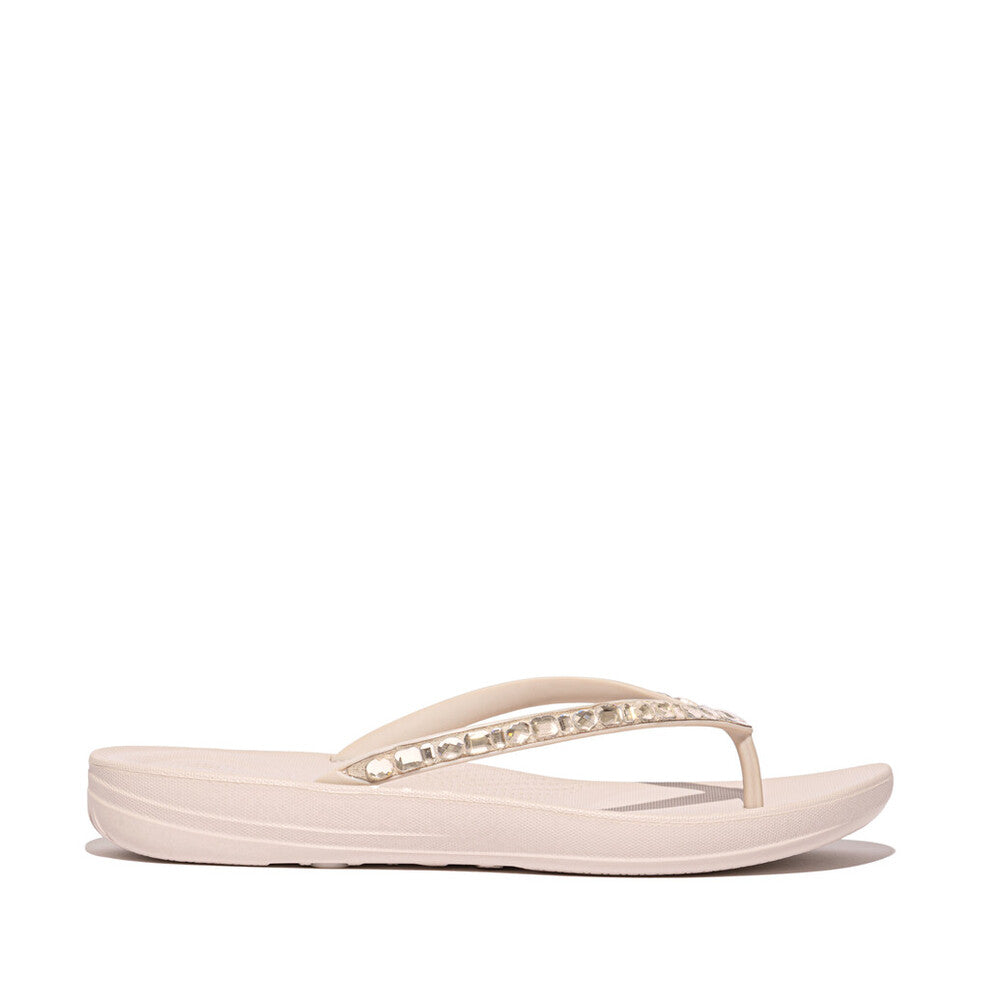 Fit Flop Iqushion Multi Crystal Ergonomic Flip Flops Nude Rose אייקושין מולטי ספרקל ורוד בהיר