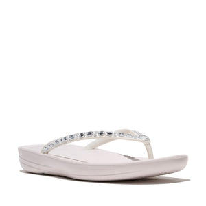 Fit Flop Iqushion Multi Tone Crystal Adornment Urban White כפכפי פיטפלום לנשים