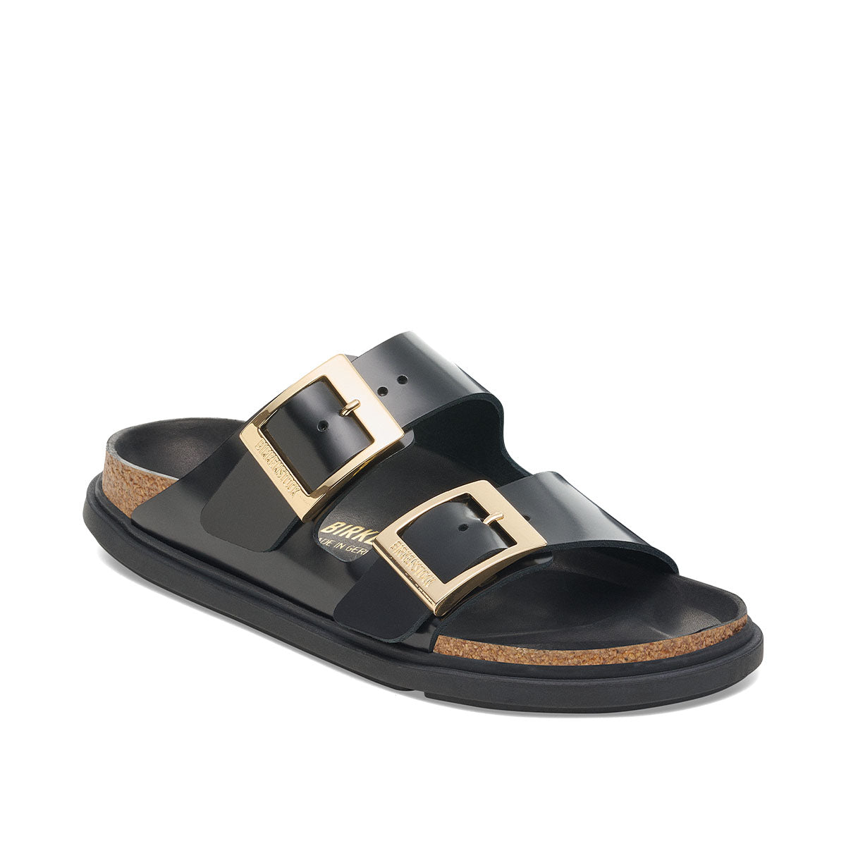 Birkenstock Arizona Droplet Buckle High-Shine Black כפכפי נשים אריזונה דרופלט אבזם שחור