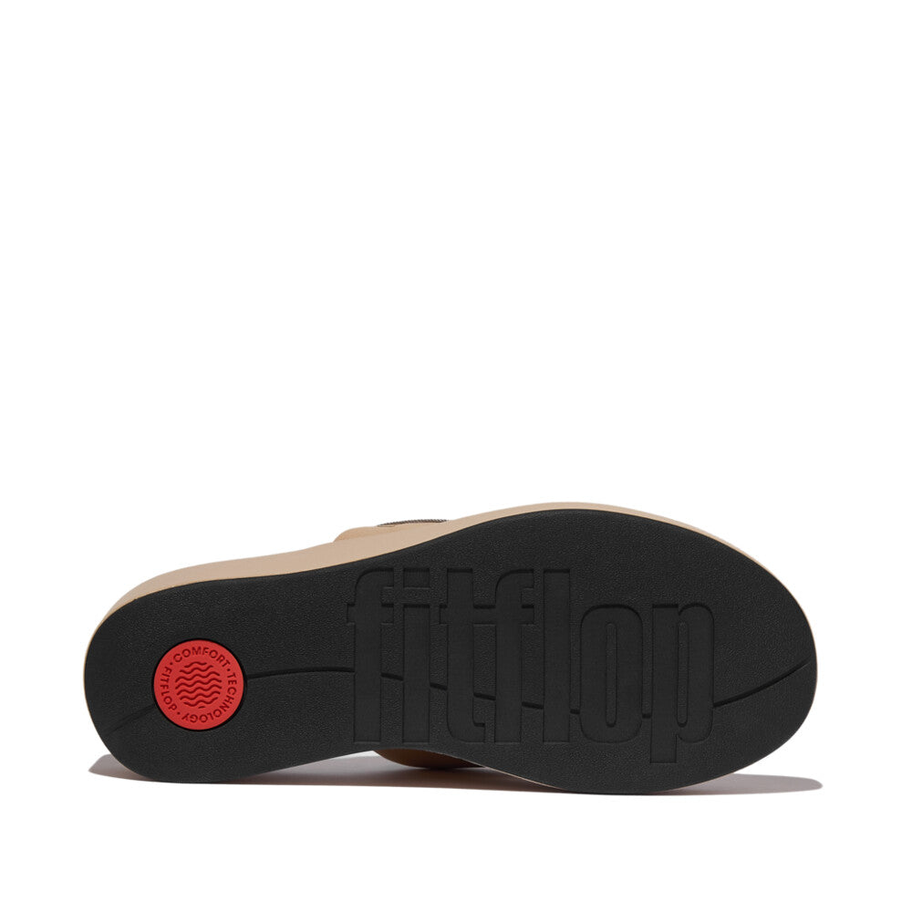 Fit Flop Platfforms Wedge Toe Post Sandals Classic Beige פלטפורמה וודג`ס טו פוסט בז