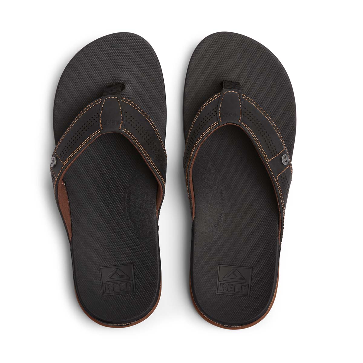 כפכפי גברים ריף שחור חום Reef Cushion Bounce Lux Black Brown