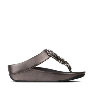 Fit Flop Rumba Toe Thong Sandals Pewter כפכפי פיט פלופ