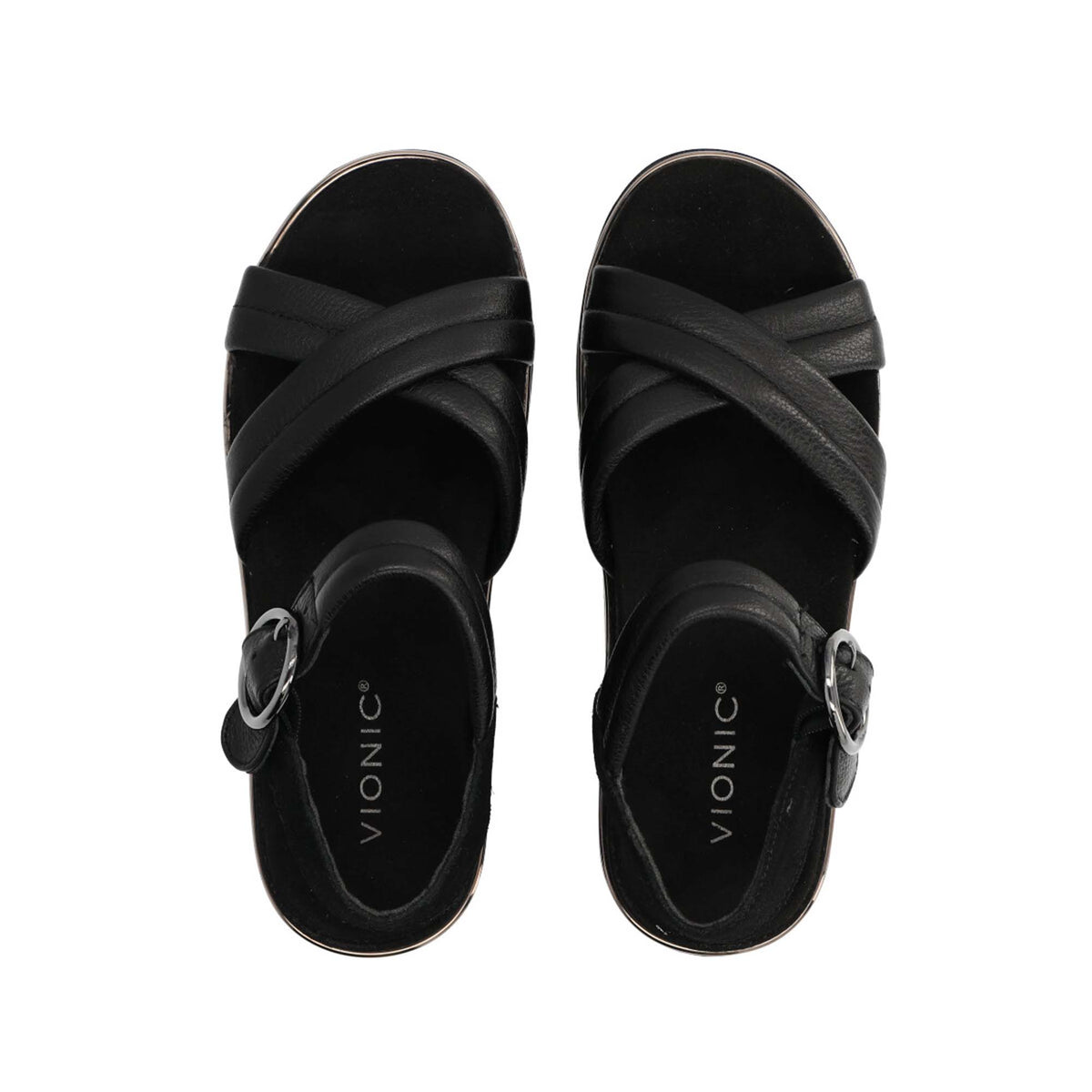 Vionic Reyna Black Med סנדלי נשים